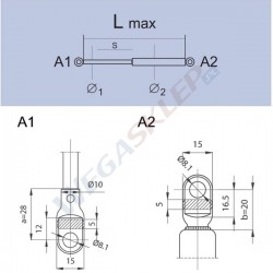 Sprężyna gazowa GS0414 BMW Seria 3 (E36)