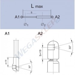 Sprężyna gazowa GS0429 Audi 80 Avant, 80 Avant Quatro (8C,B4)