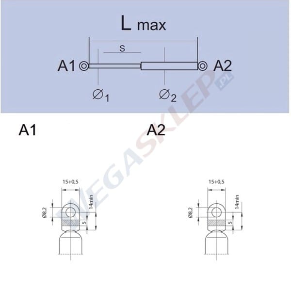 Zdjęcie produktu Sprężyna gazowa GS0608 Lancia Dedra (835)